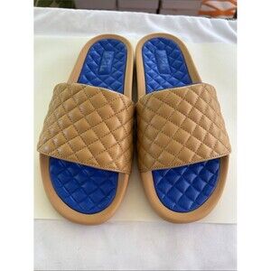APL Men’s Lusso Nappa Leather Slides Tan Cobalt NEW in Box Size 9